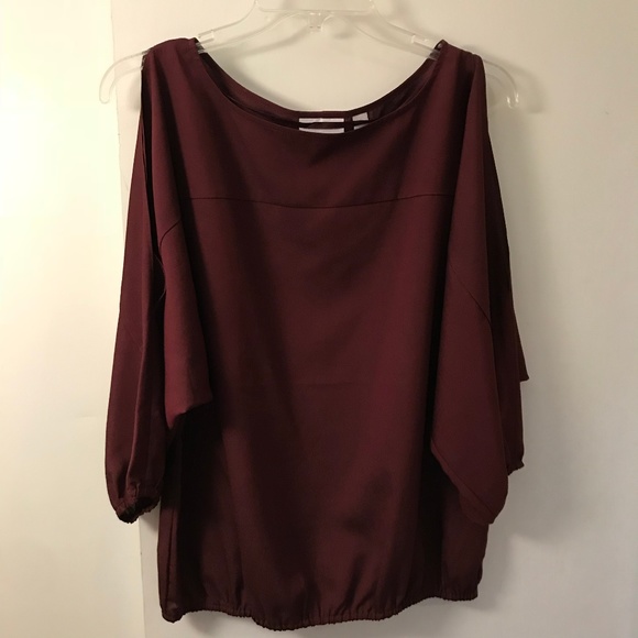 New York & Company Tops - NY&Co Maroon Medium slit sleeve blouse